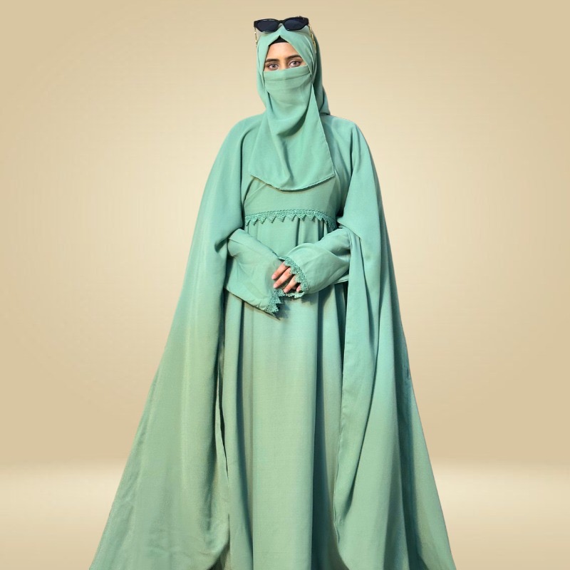 Royal Cape abaya (maroon) - Image 9