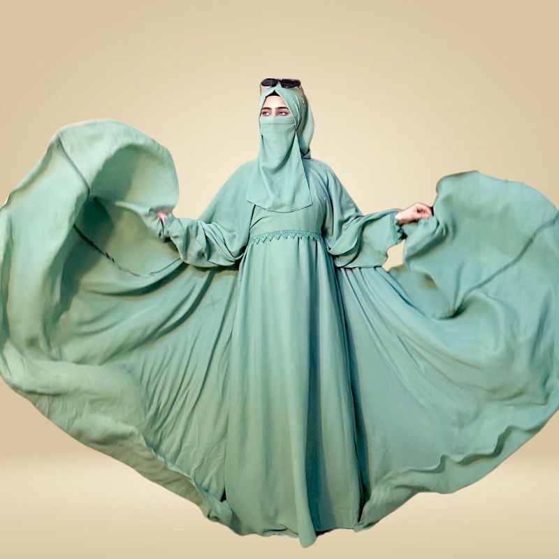 Royal Cape abaya (maroon) - Image 12