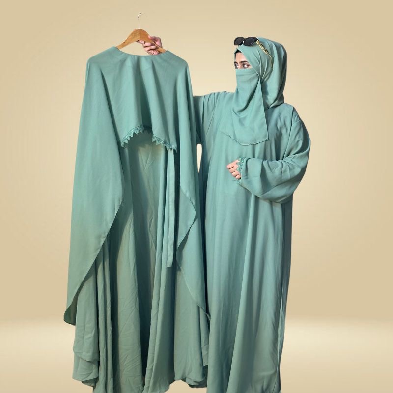 Royal Cape abaya (maroon) - Image 11