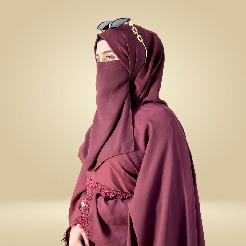 Royal Cape abaya (maroon) - Image 2
