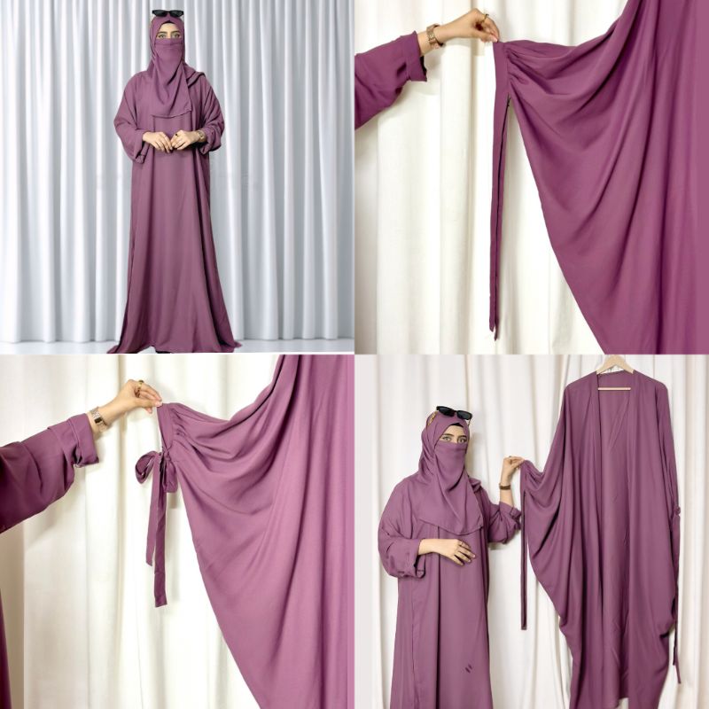 4 Piece tie kaftan abaya (brown) - Image 11