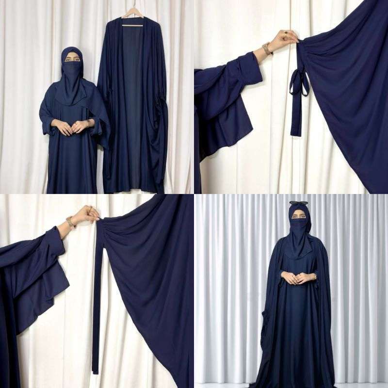 4 Piece tie kaftan abaya (brown) - Image 16
