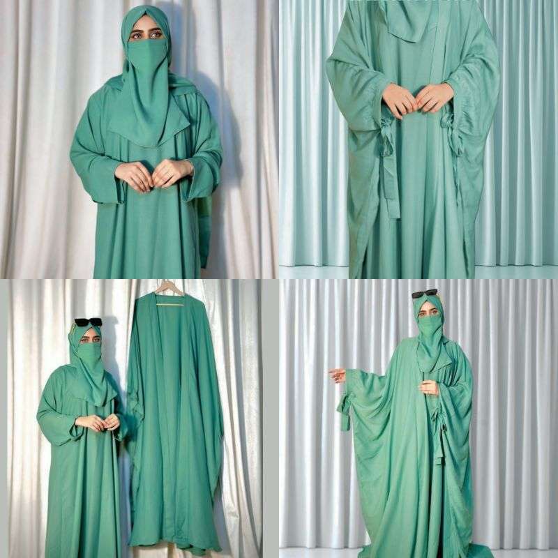 4 Piece tie kaftan abaya (brown) - Image 18