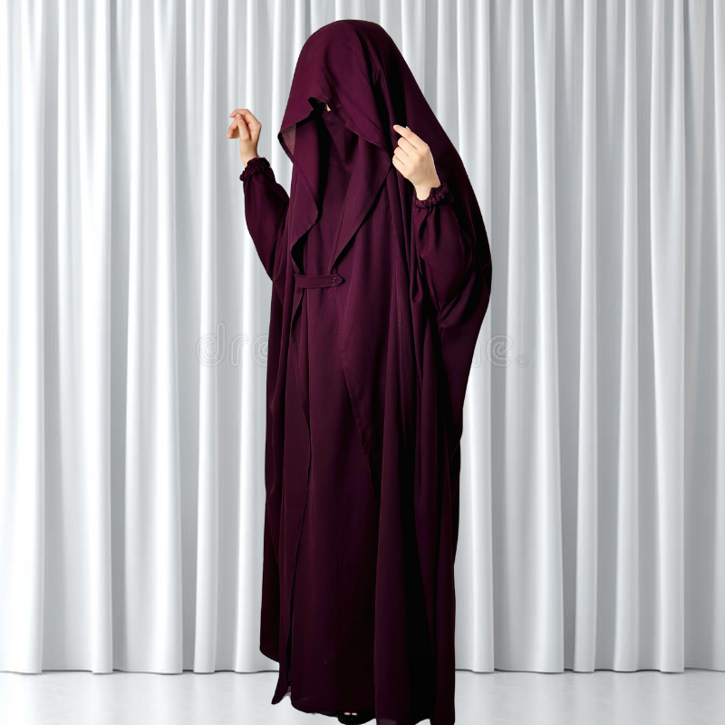 Saudi jilbab (maroon) - Image 5