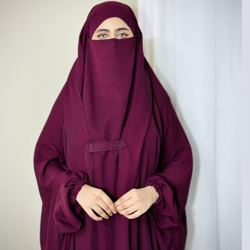 Saudi jilbab (maroon) - Image 3