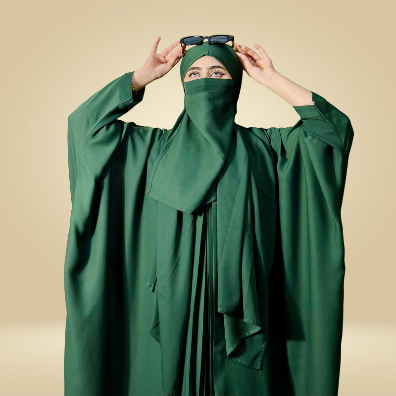 plain pleated kaftan (Olive) - Image 2