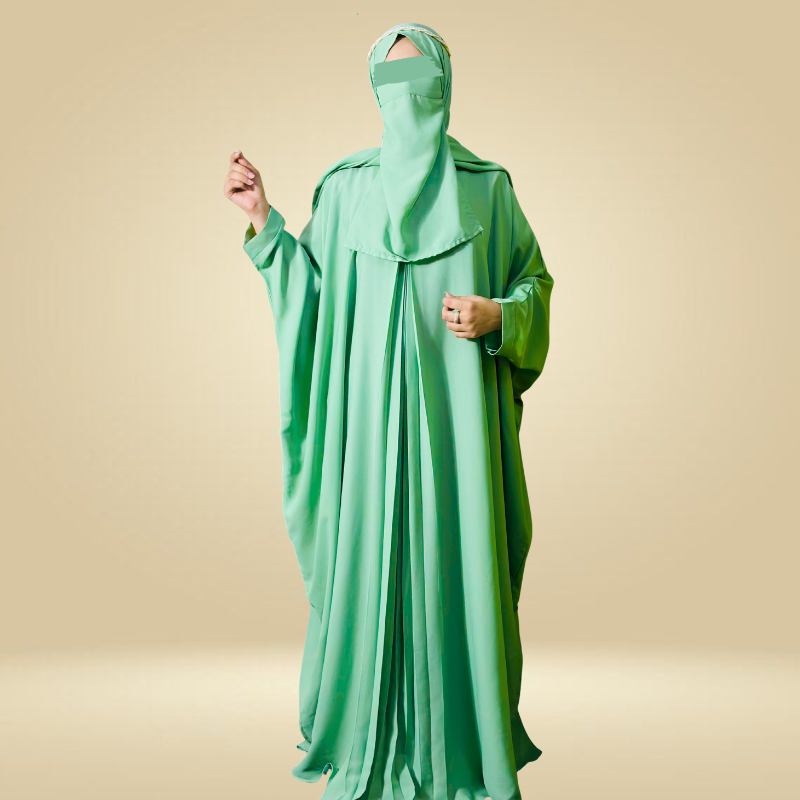 Plain pleated kaftan (Blue) - Image 5