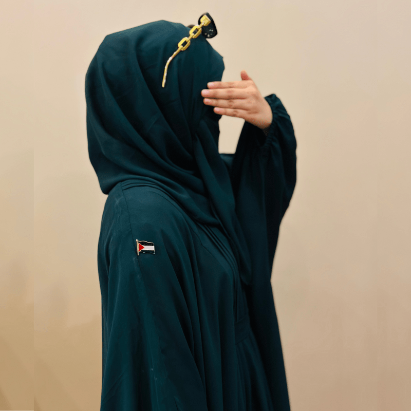 4 pcs Pleated Kaftan ABAYA (GREEN) - Image 3
