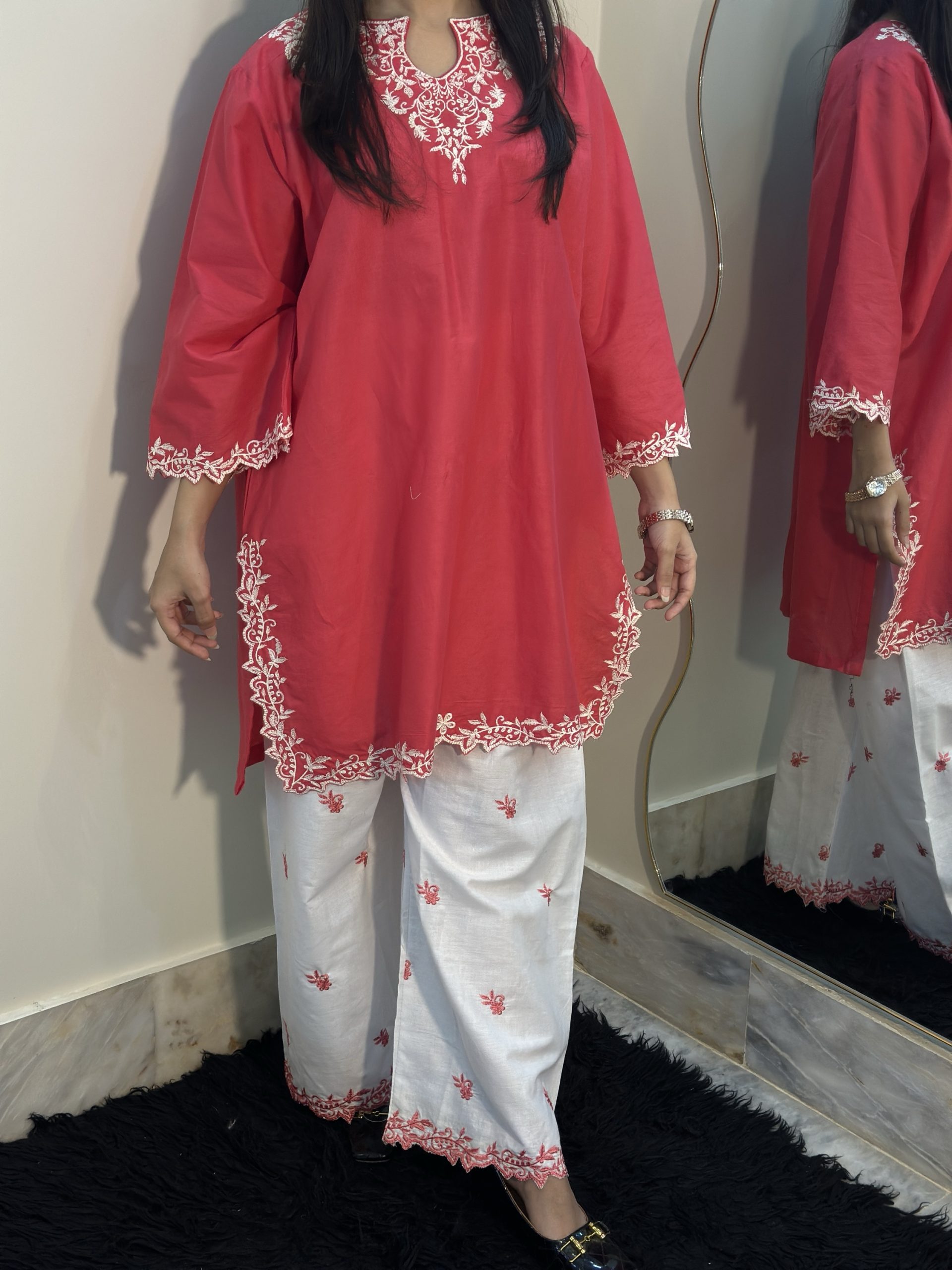 Embroidered cotton dress