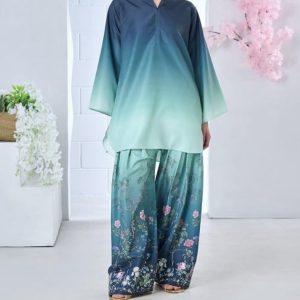 Tie n die shirt with printed farshi