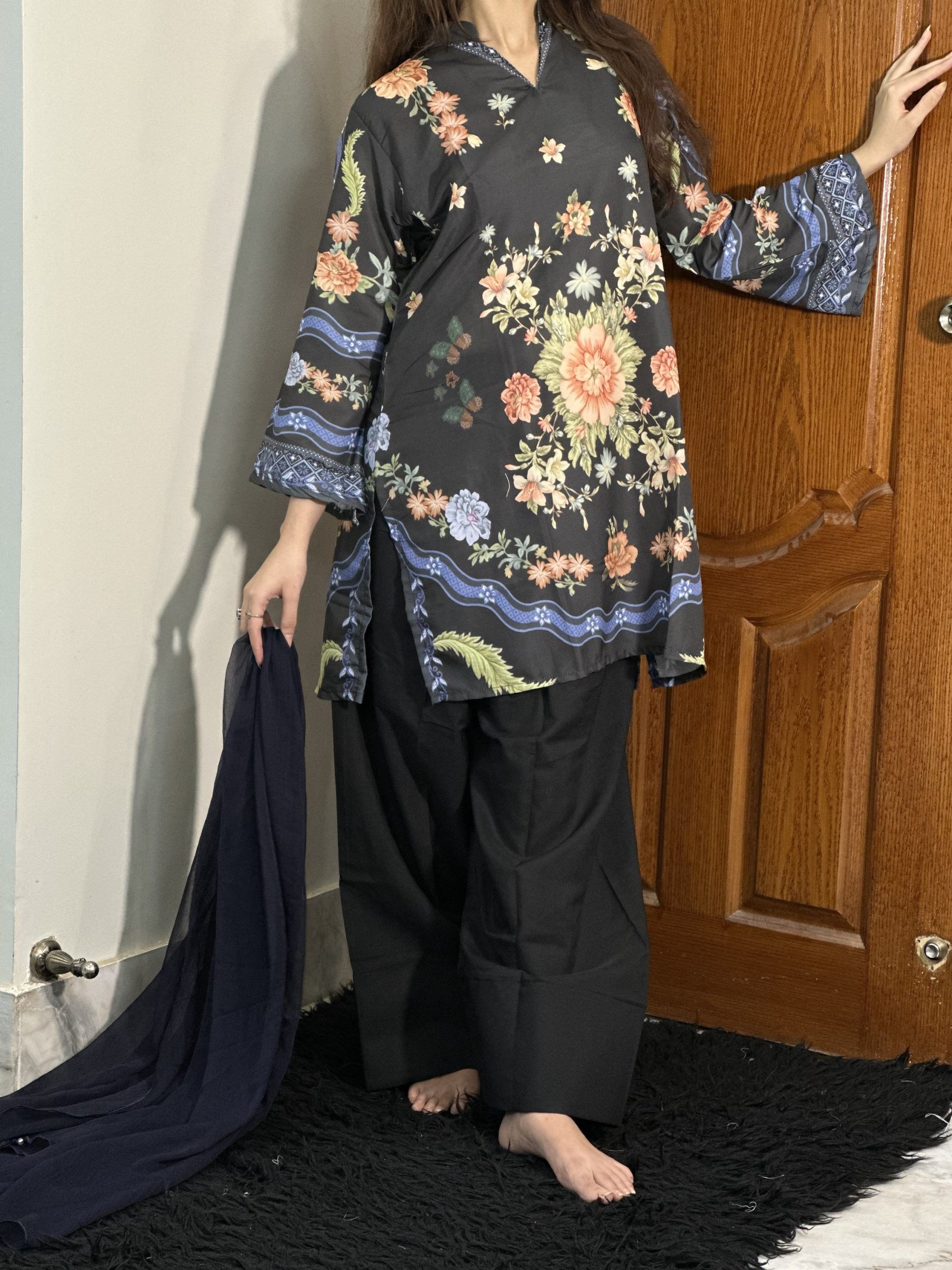 MUZANG FARSHI (Ethnc Inspired) 2 Piece Suit Black - Image 3