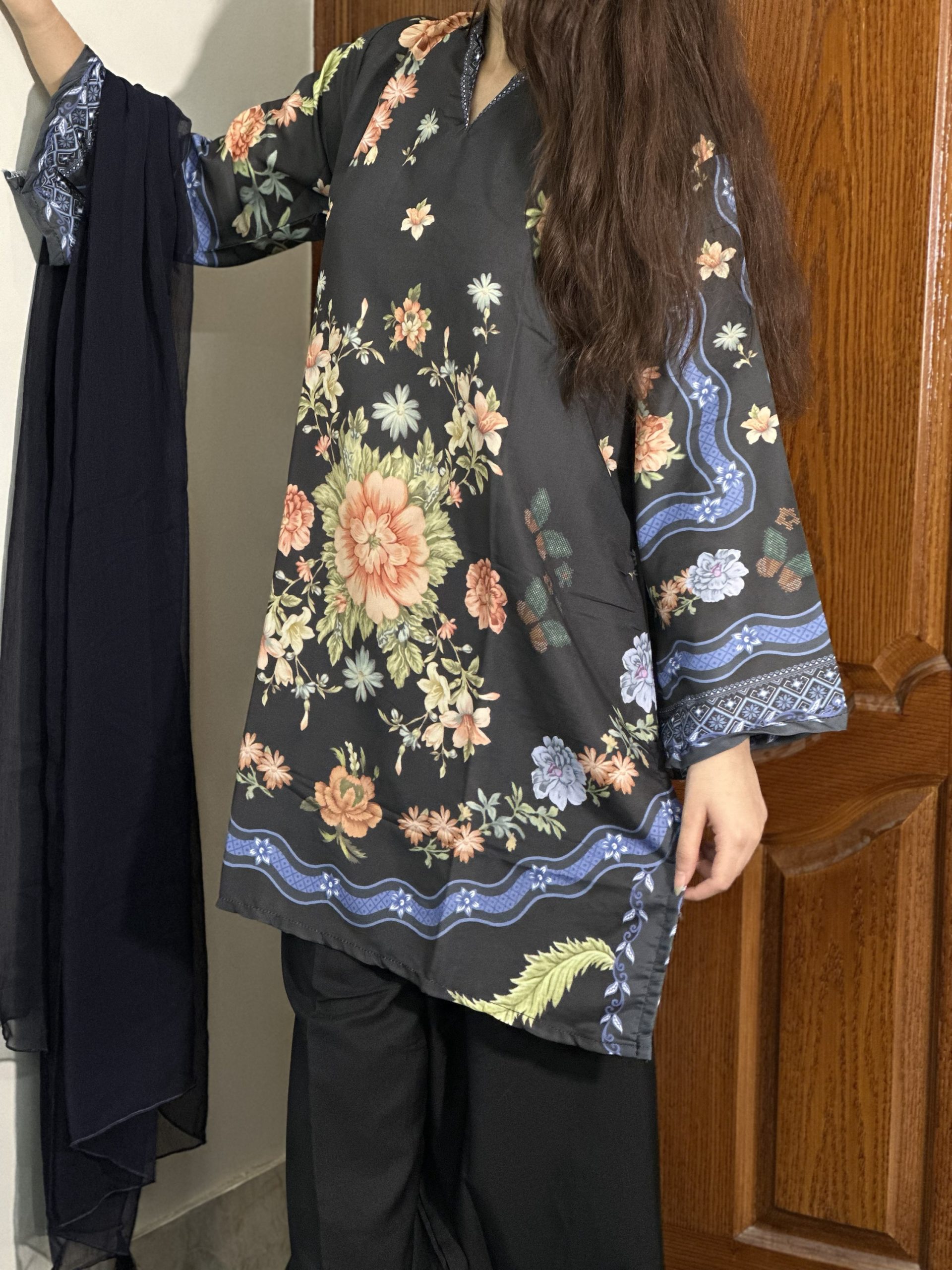MUZANG FARSHI (Ethnc Inspired) 2 Piece Suit Black - Image 2