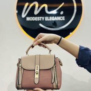 Orange with beige bag