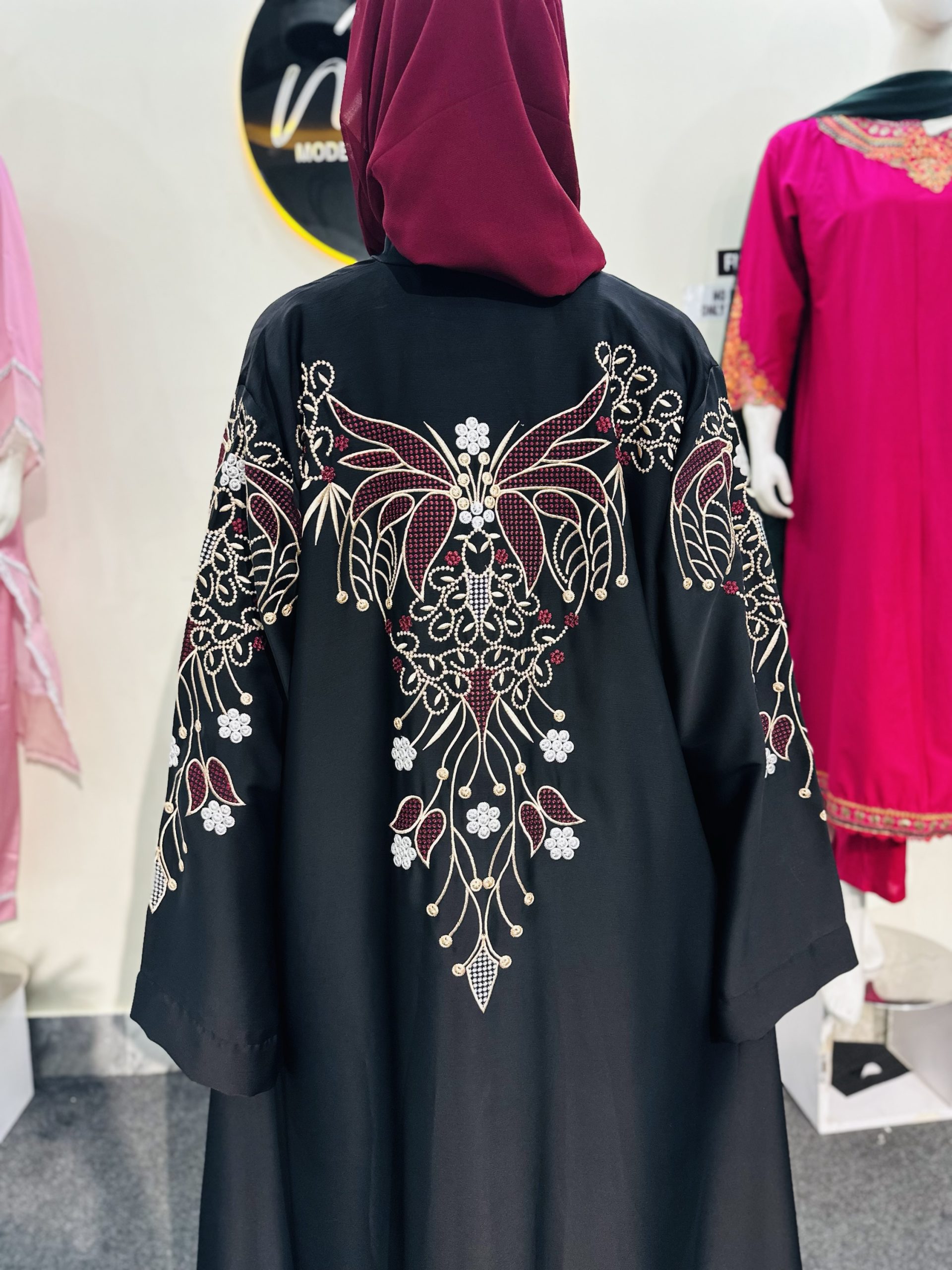 Embroidered one piece abaya